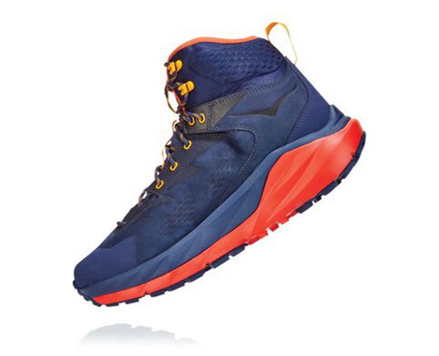 Hoka One One Mens Hiking Boots - Kaha GORE-TEX - Blue/Red - TKZS81754